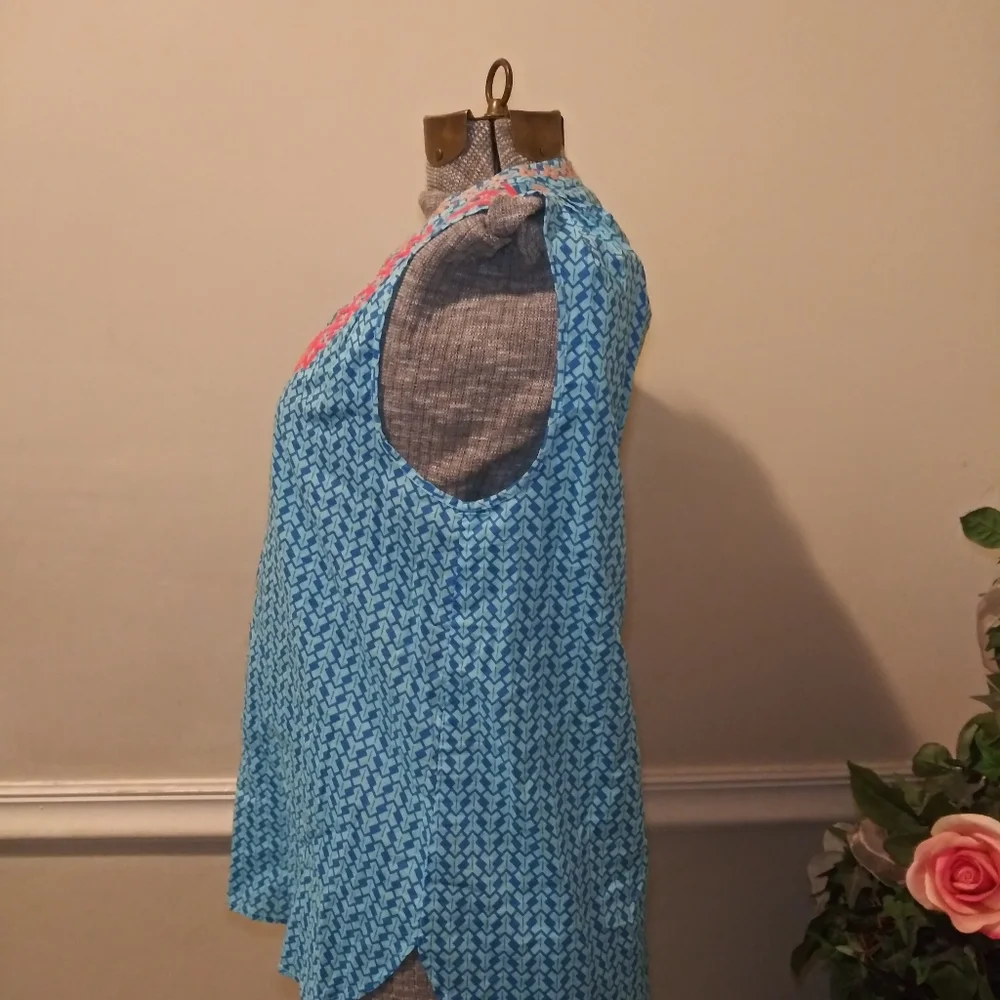 J.Crew Turquoise Boho Embroidered Blouse - Picture 3 of 7